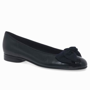 Gabor Amy Bow Trim Ballerina Dam Marinblå | UXP-651203