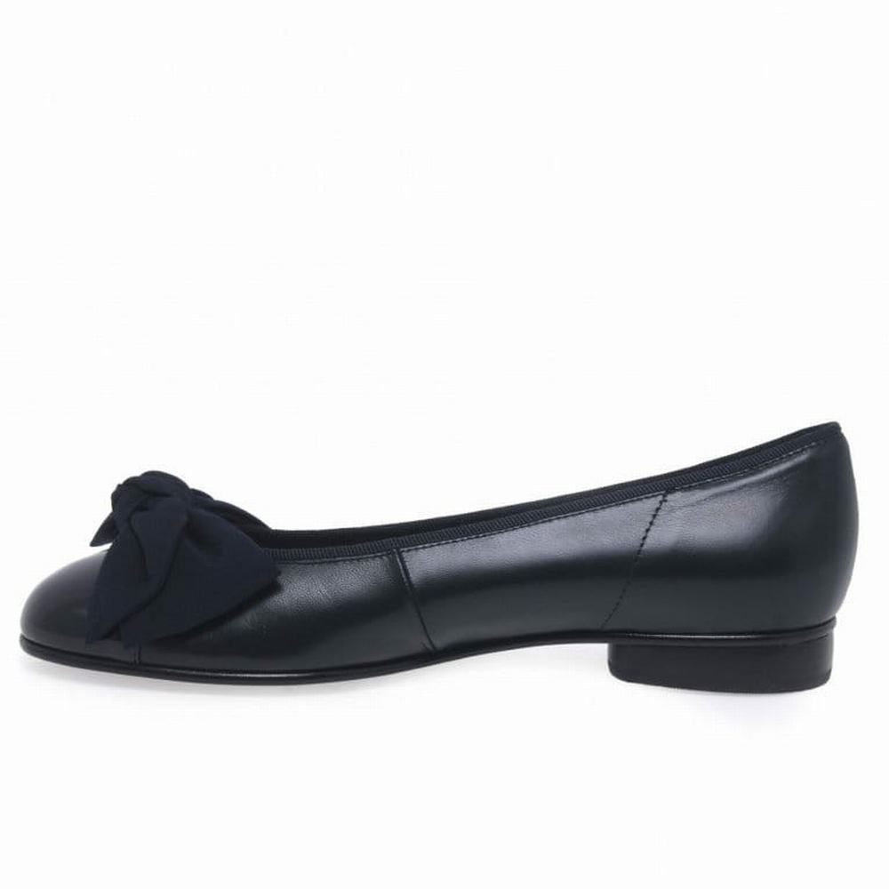 Gabor Amy Bow Trim Ballerina Dam Marinblå | UXP-651203