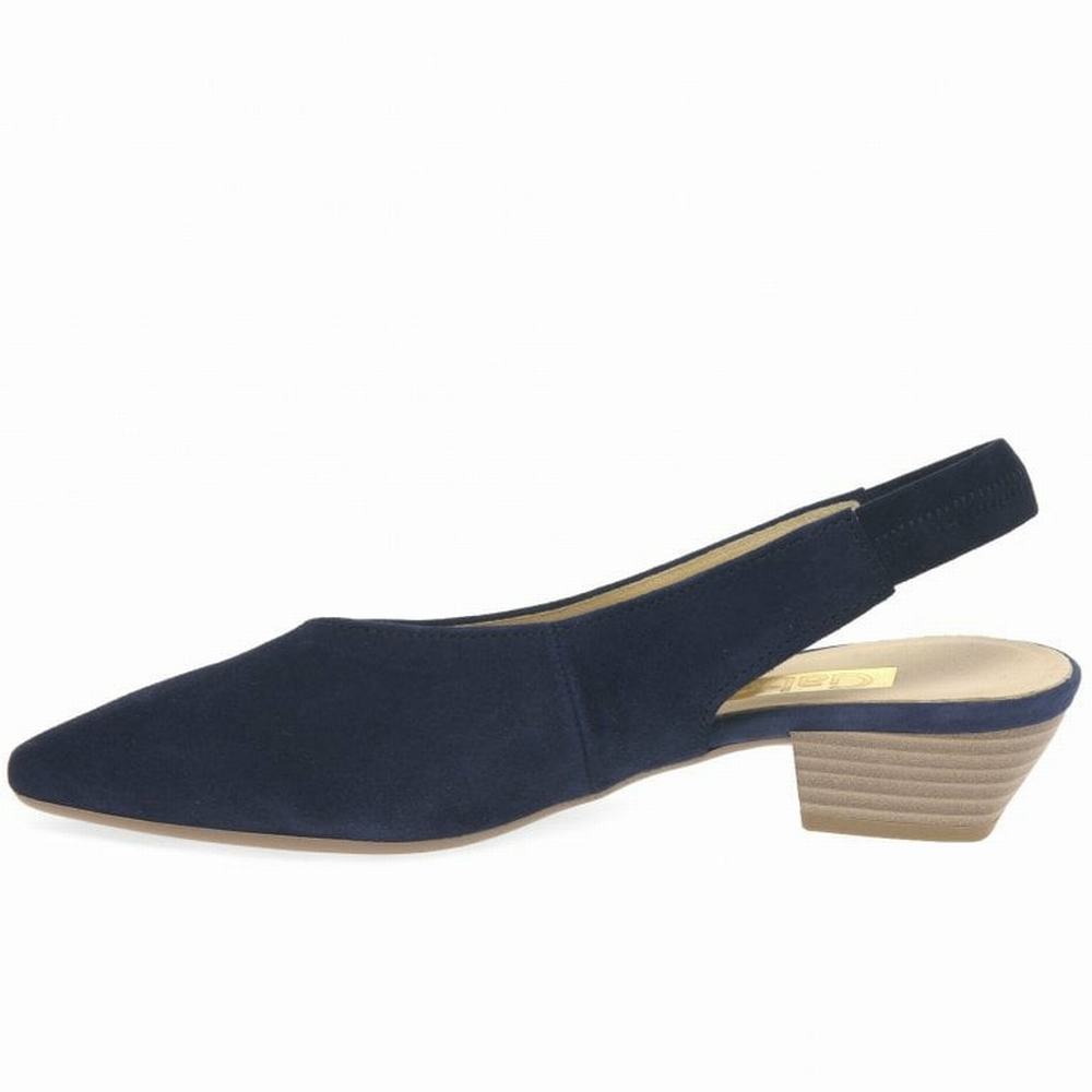 Gabor Heathcliff Slingback Court Sandaler Med Klack Dam Marinblå | EIK-465719