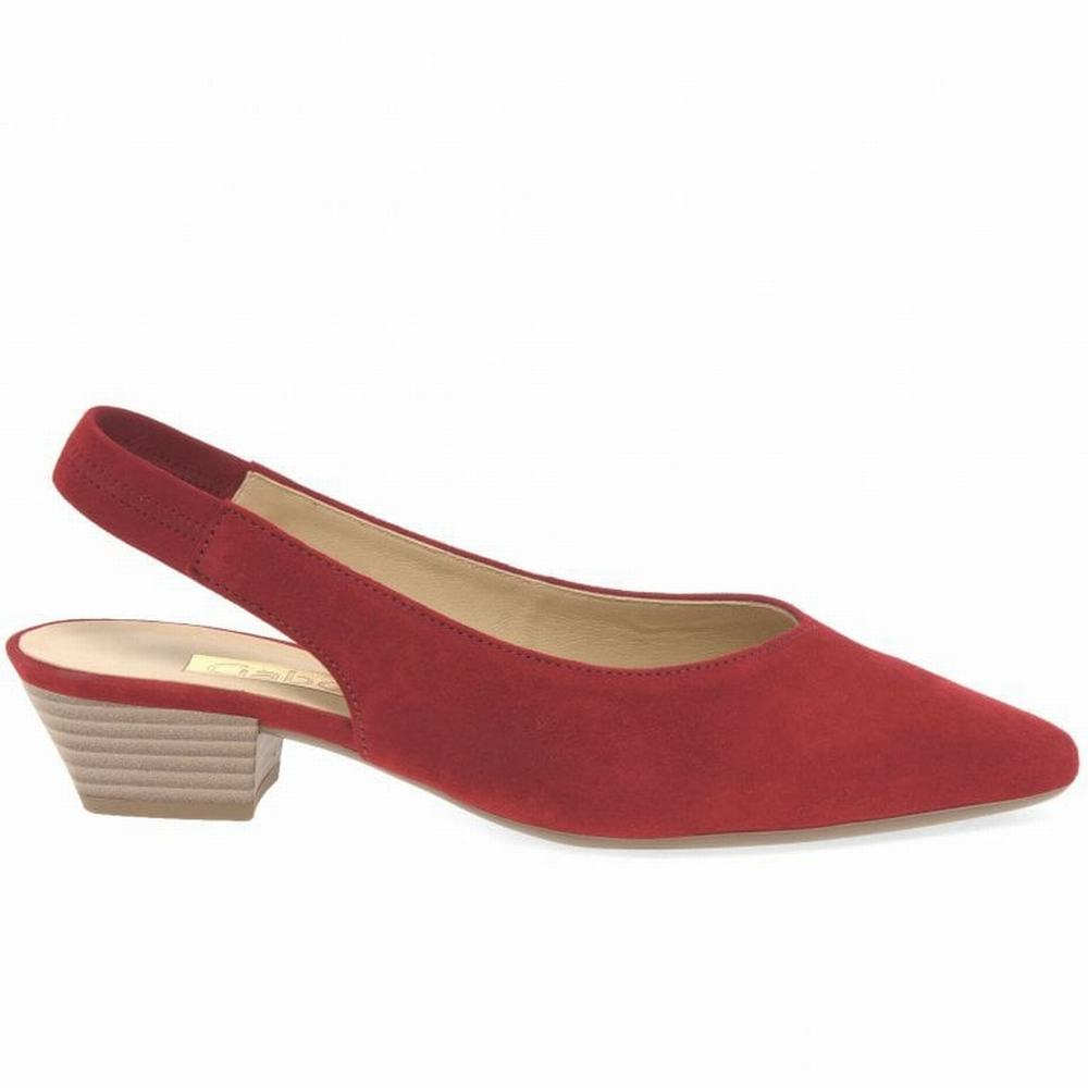 Gabor Heathcliff Slingback Court Sandaler Med Klack Dam Röda | NXP-384297