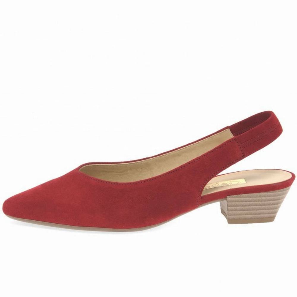 Gabor Heathcliff Slingback Court Sandaler Med Klack Dam Röda | NXP-384297