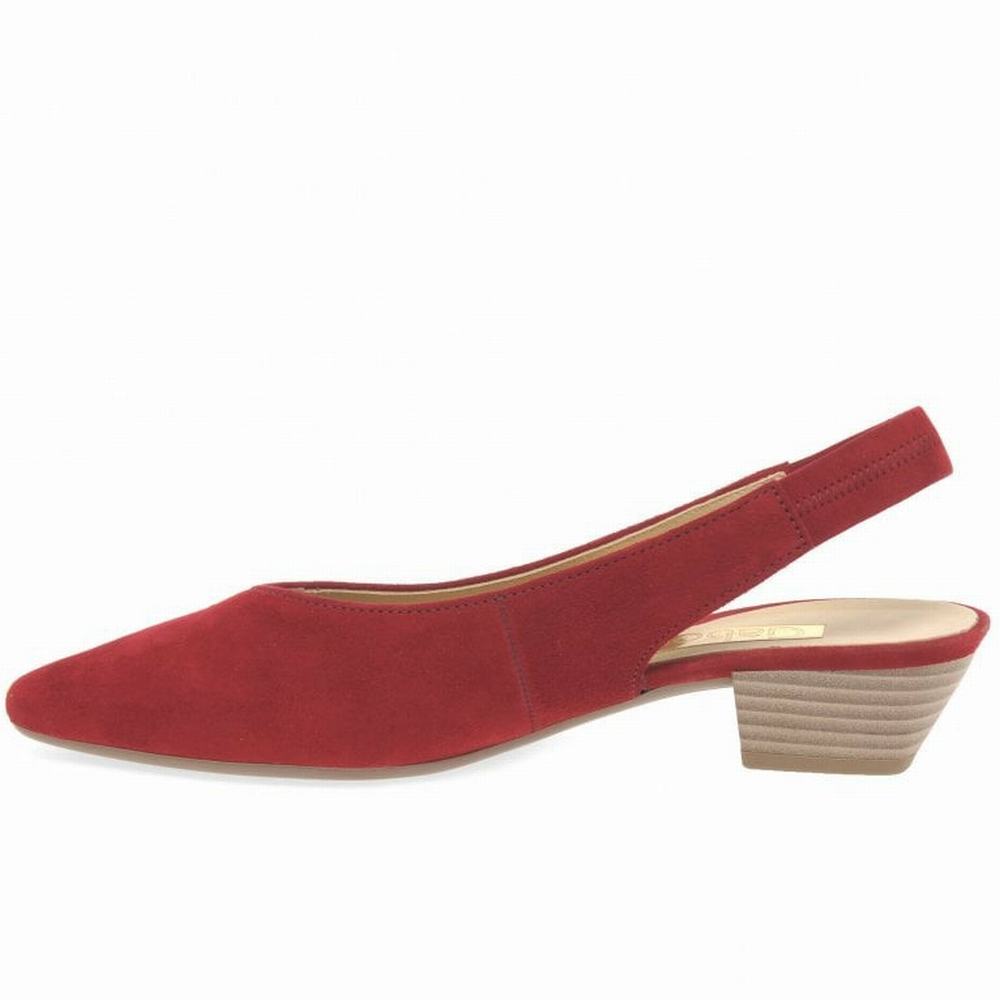 Gabor Heathcliff Slingback Court Sandaler Med Klack Dam Röda | NXP-384297