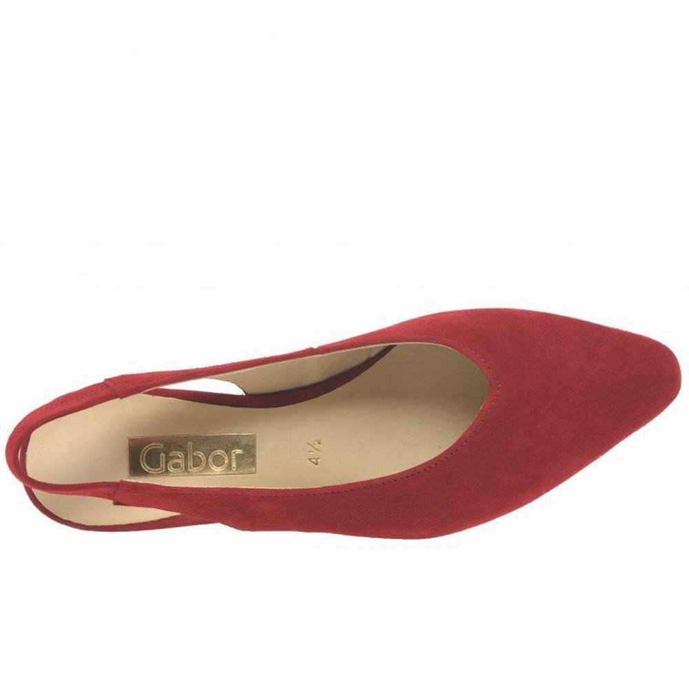 Gabor Heathcliff Slingback Court Sandaler Med Klack Dam Röda | NXP-384297