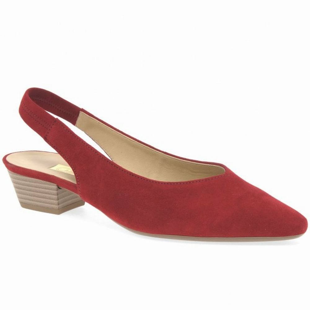 Gabor Heathcliff Slingback Court Sandaler Med Klack Dam Röda | NXP-384297