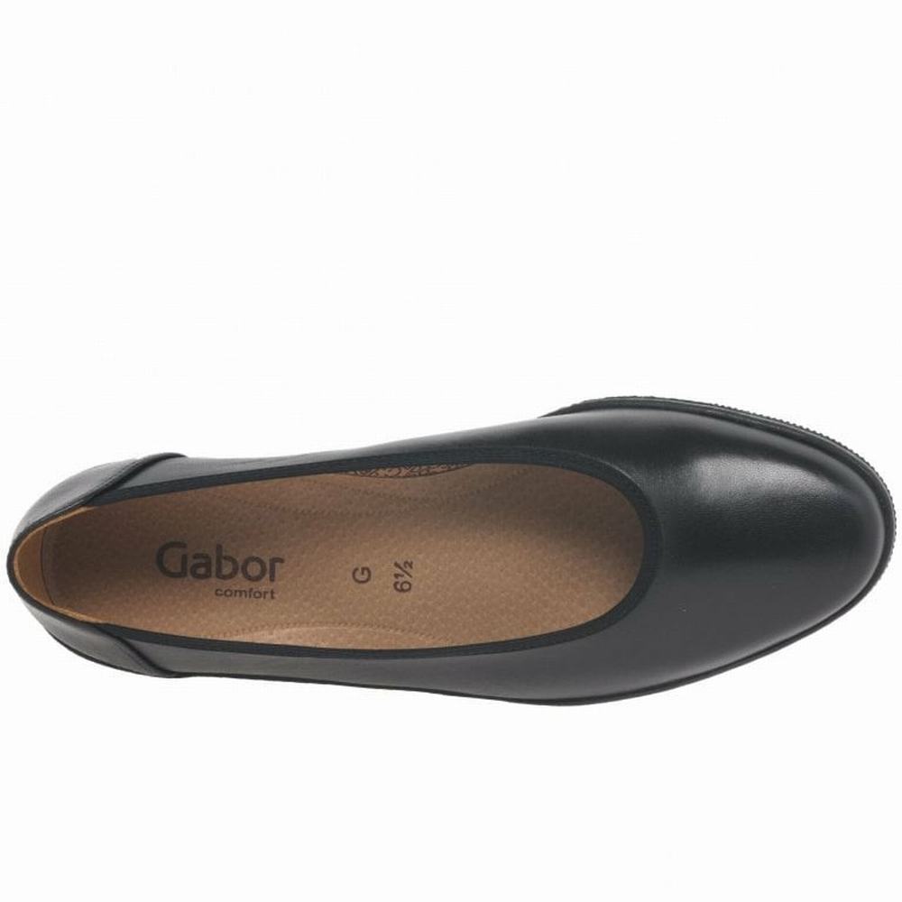 Gabor Piquet Breda Fit Ballerina Dam Svarta | TYA-647918